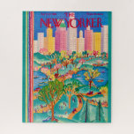 The New Yorker April 1928 16x20 Puzzle<br><div class="desc">Lively,  bright Colorful New Yorker Magazine cover by artist Karasz from April 21,  1928 repurposed on a 16x20 jigsaw puzzle.</div>