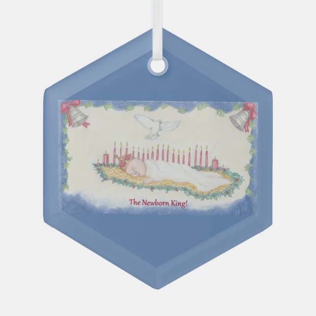The Newborn King! Ornament Aus Glas (Vorderseite)