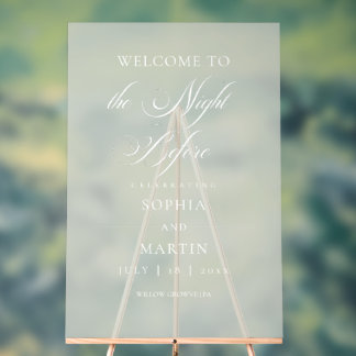 The Night Before Elegant Sage Green Wedding Acrylschild