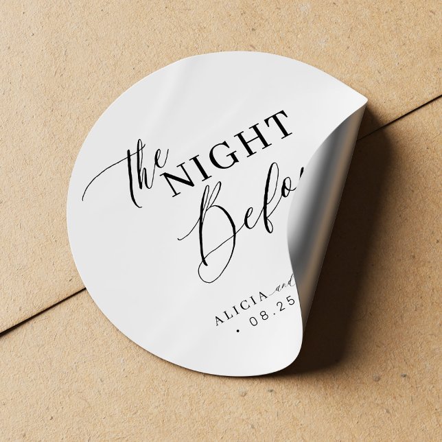 The night before elegant wedding rehearsal dinner runder aufkleber (Von Creator hochgeladen)