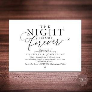 „The Night Before Forever“ Moderne Probe-Dinnerpar Einladung