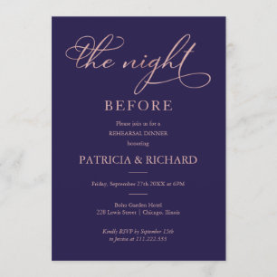 The Night Before Rose Gold Fox Probe Dinner Einladung