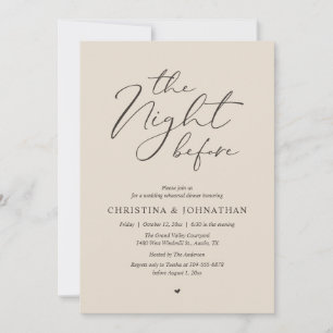 „The Night Before“ Warm-Sand-Probe-Dinnerparty Einladung