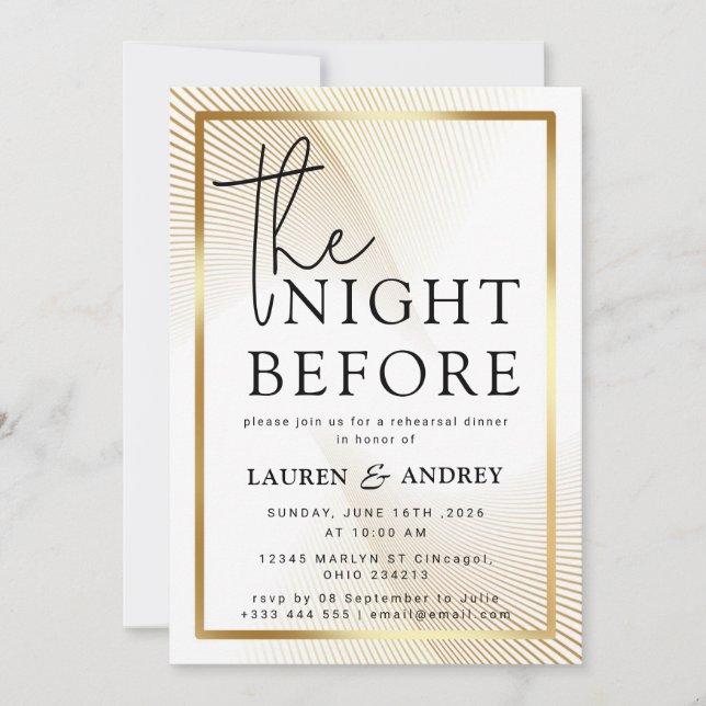 The Night Before Wedding Invitation Einladung (Vorderseite)