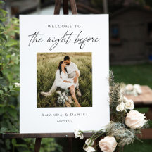 The Night Before Welcome Sign with Photo Template