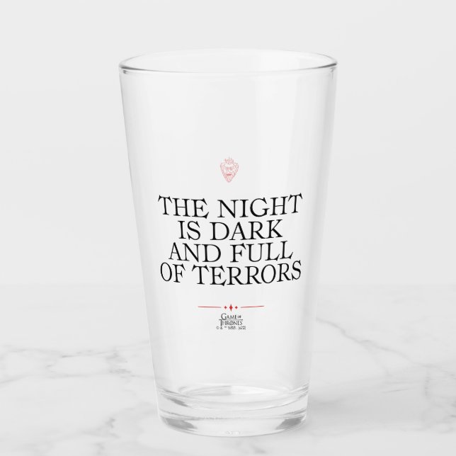 The Night is Dark and Full of Terrors Glas (Vorderseite)