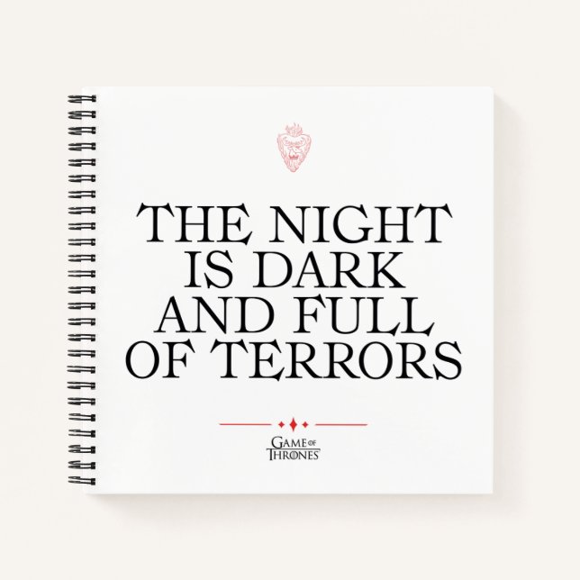 The Night is Dark and Full of Terrors Notizbuch (Vorderseite)