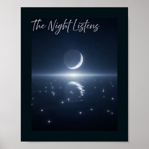 🖼️ The Night Lists - Crescent Moon & Star Poster