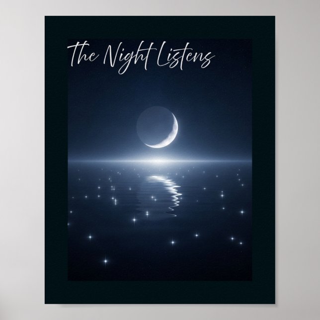 🖼️ The Night Lists - Crescent Moon & Star Poster (Vorne)