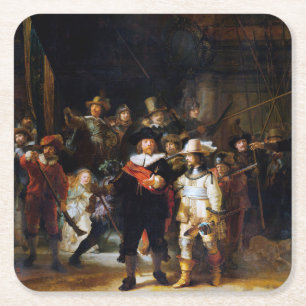 The Night Watch, Rembrandt, 1642 Rechteckiger Pappuntersetzer