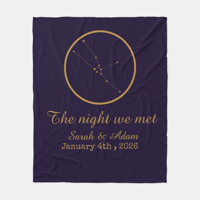 The Night We Met Star Map –Celestial love design Fleecedecke (Vorderseite)