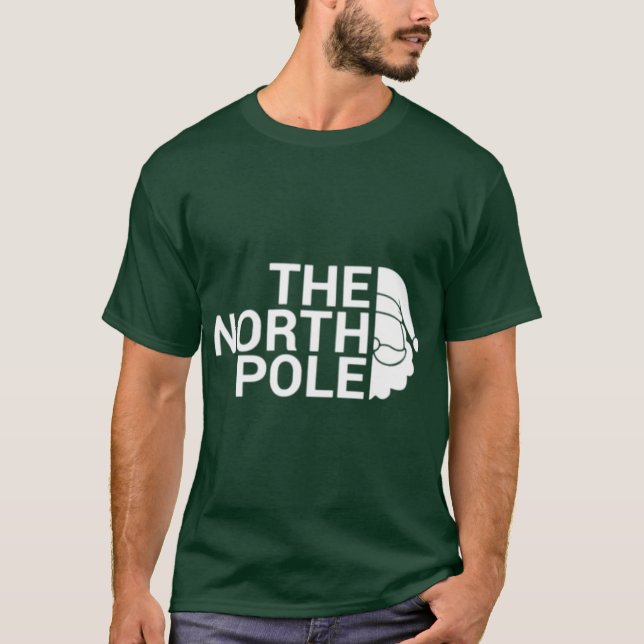 The North Pole White funny Christmas pun design T-Shirt (Vorderseite)