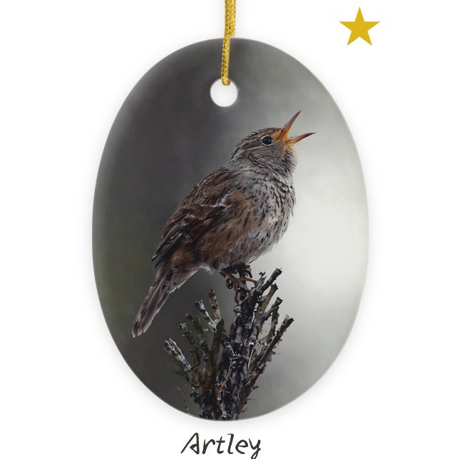 The Northern House Wren Bird Mainting Year Keramik Ornament (Von Creator hochgeladen)