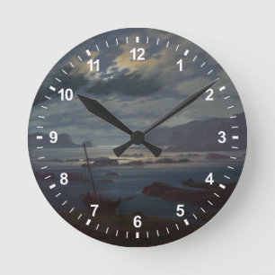 The Northern Sea in Moonlight, 1823-24 Runde Wanduhr