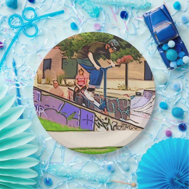 The Nosedive Landing - Scooter Rider Trick Pappteller (Party)