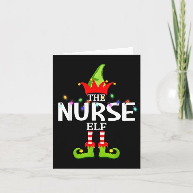 The Nurse Elf Christmas Matching Pajamas  Karte (Vorderseite)