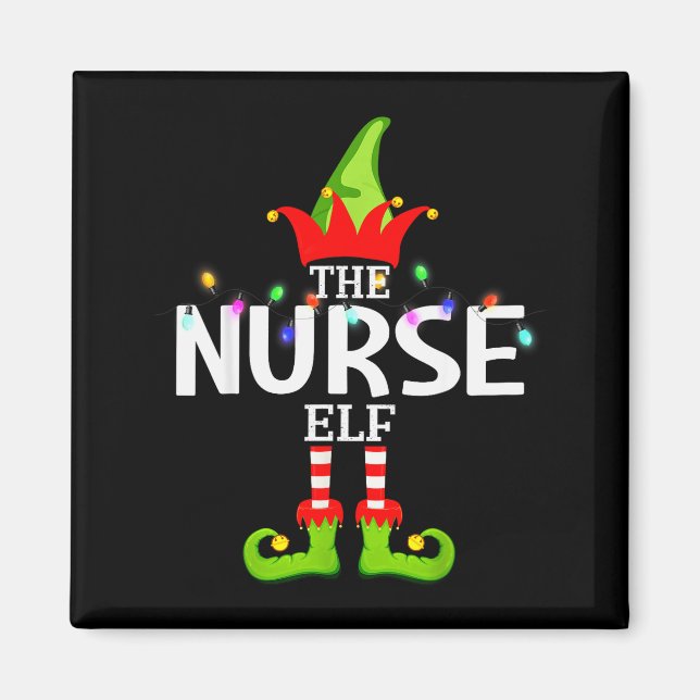 The Nurse Elf Christmas Matching Pajamas  Magnet (Vorne)