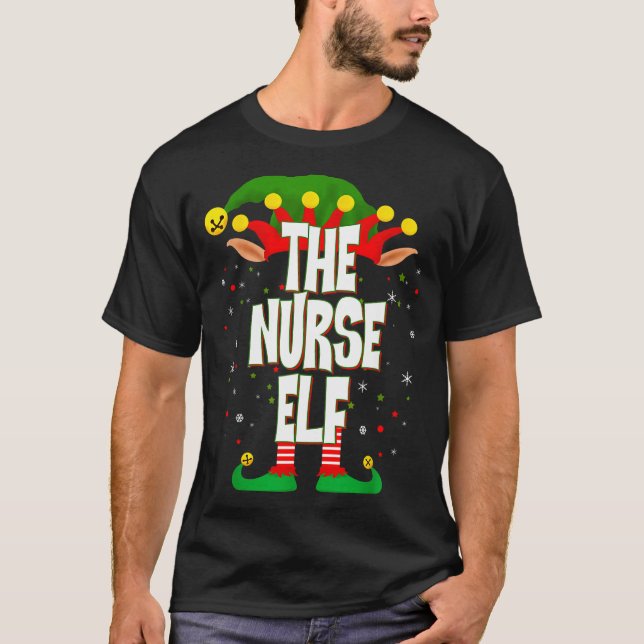 The Nurse Elf Christmas  T-Shirt (Vorderseite)