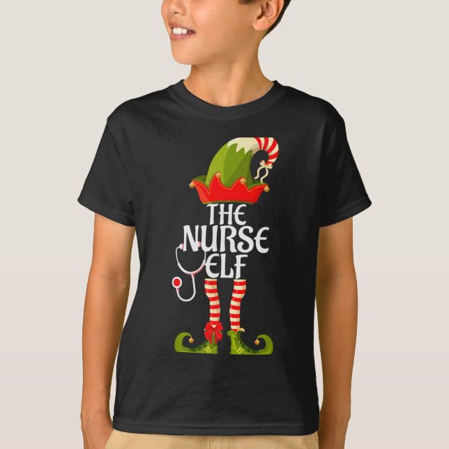 The Nurse Elf Family Matching Christmas 2023  T-Shirt (Vorderseite)