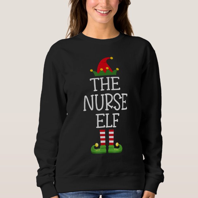 The Nurse Elf Family Matching Group Christmas Sweatshirt (Vorderseite)