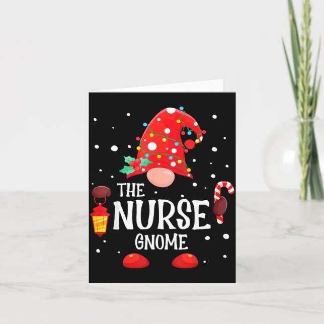 The Nurse Gnome Matching Family Christmas Gnome Pa Karte (Vorderseite)