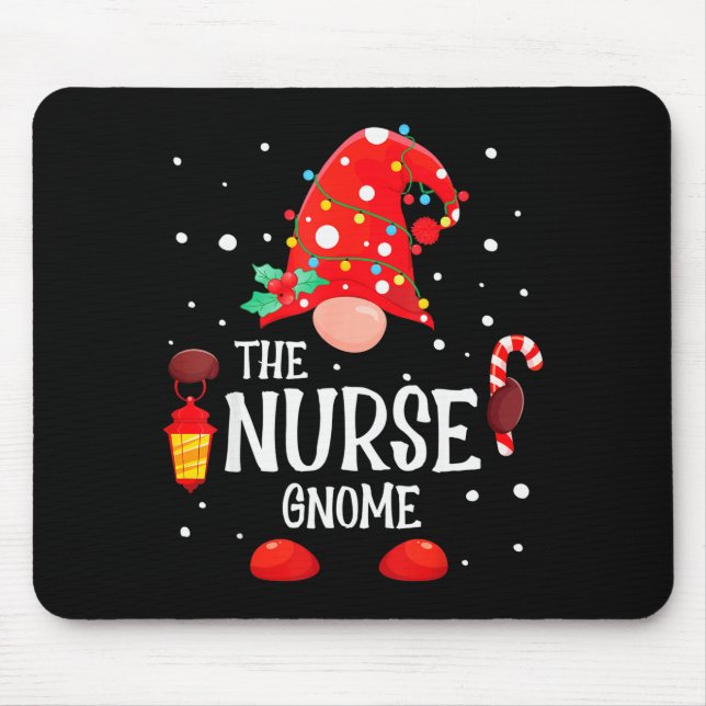 The Nurse Gnome Matching Family Christmas Gnome Pa Mousepad (Vorne)