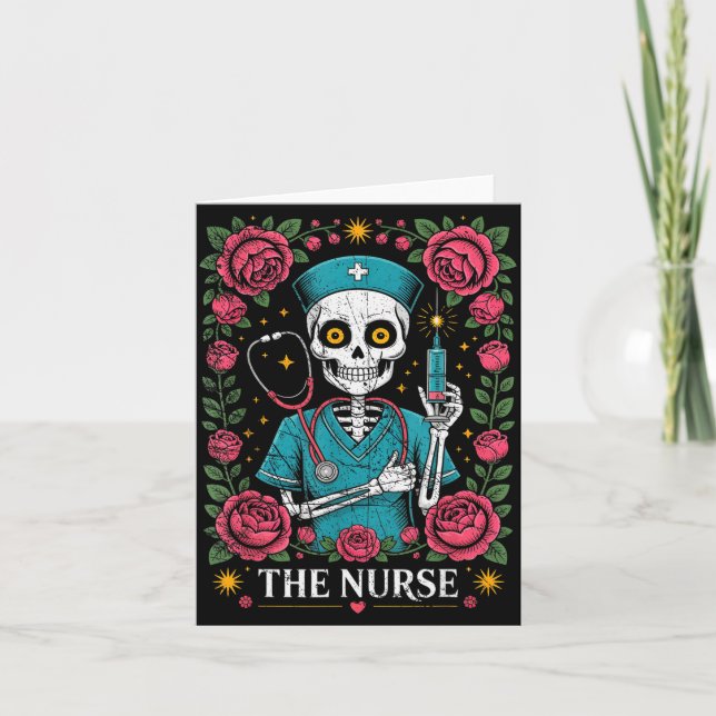 The Nurse Skeleton And Flower  Karte (Vorderseite)