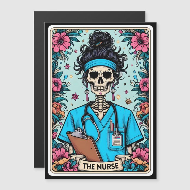"The Nurse" Tarot Card Magnet (Vorne/Hinten)
