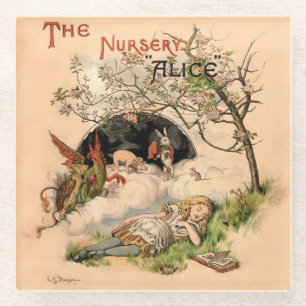The Nursery Alice 1890 Vintage Wunderland Cover Glasuntersetzer