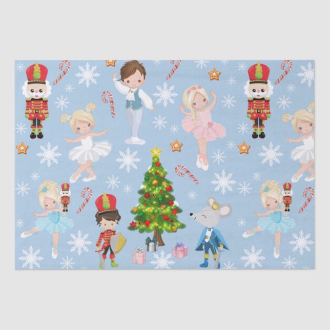 The Nutcracker Characters Blue Winter Christmas Seidenpapier (Vorderseite)