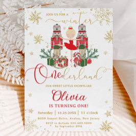 The Nutcracker Winter Onederland 1st Birthday Red Einladung
