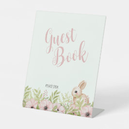 The Oaster Bunny Baby Shooting Guest Book Sign Sockelschild