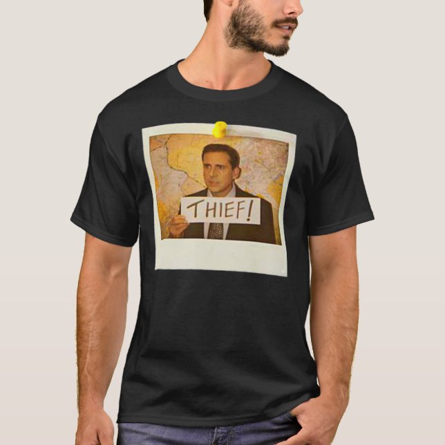 The Office - Michael Scott Funny Thief Photo - Gra T-Shirt (Vorderseite)