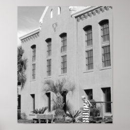 The Old Jail St Augustine Florida B&W Foto Poster