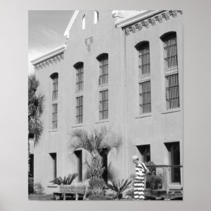 The Old Jail St Augustine Florida B&W Foto Poster