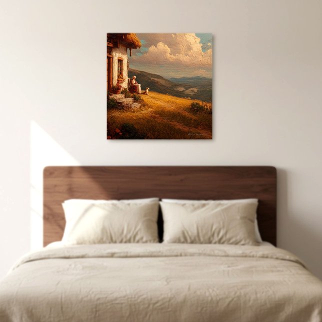 The Old Lady and Her Dog Leinwanddruck (Von Creator hochgeladen)