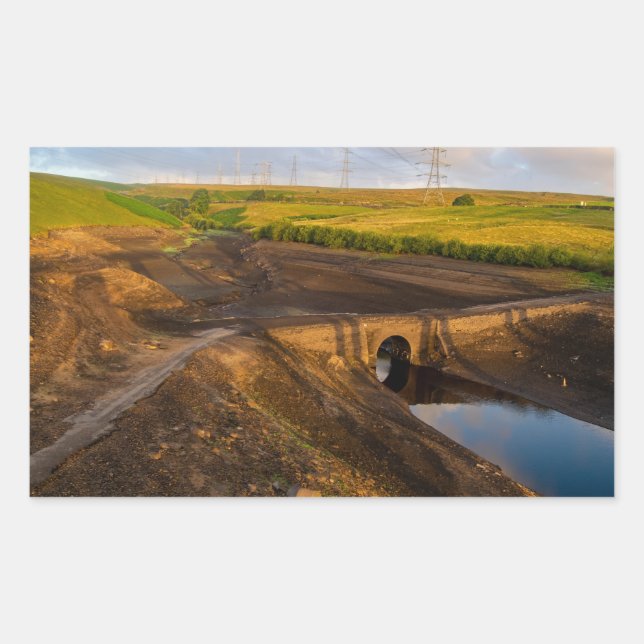 The Old Packhorse Bridge of Baitings Rechteckiger Aufkleber (Vorderseite)