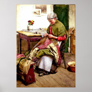 The Old Quilt - Walter Langley Poster