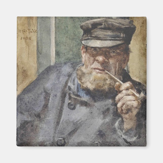 The Old Sea Dog (von Henry Scott Tuke) Magnet (Vorne)