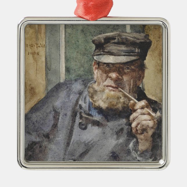 The Old Sea Dog (von Henry Scott Tuke) Ornament Aus Metall (Vorne)