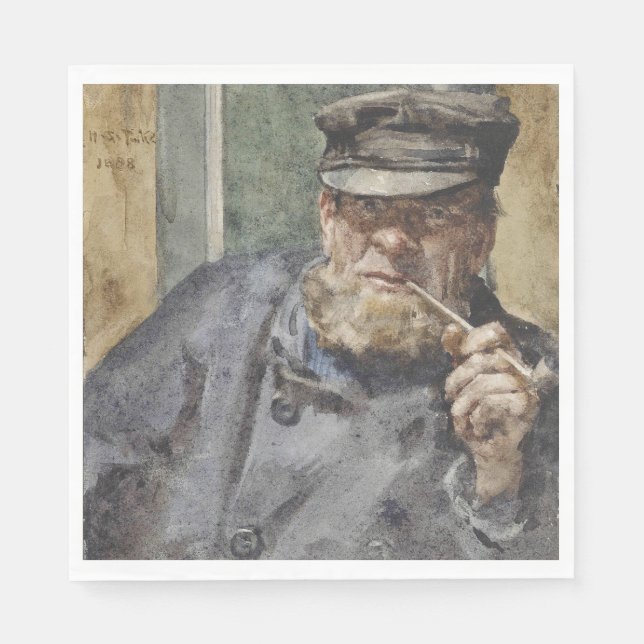 The Old Sea Dog (von Henry Scott Tuke) Serviette (Vorderseite)