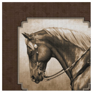 The Old West Quarter Horse Sepia Brown Stoff