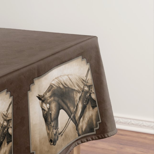 The Old West Quarter Horse Sepia Brown Tischdecke (Beispiel)