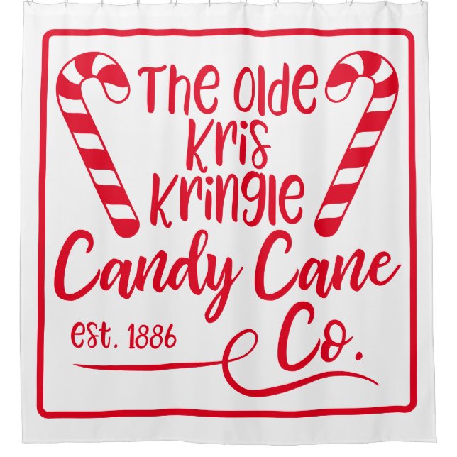The Olde Kris Kringle Candy Cane Co Est 1886 Duschvorhang (Vorderseite)