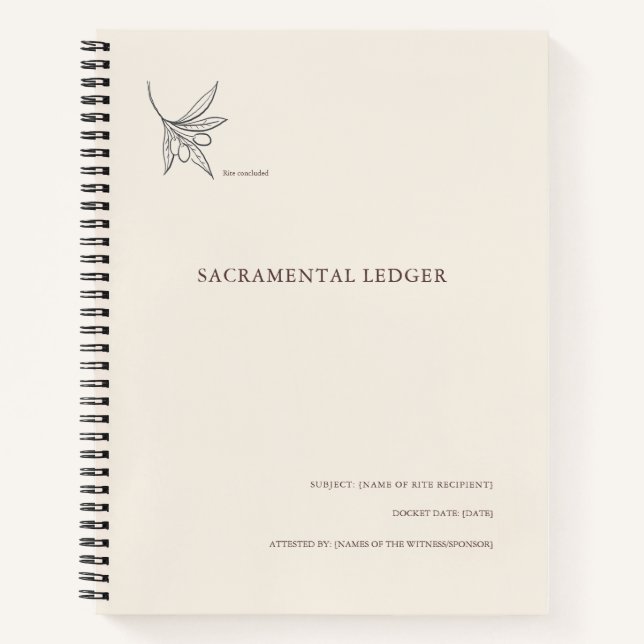 The Olive Branch- Minimalist Sacramental Notebook  Notizbuch (Vorderseite)