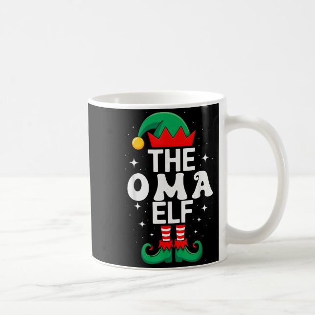 The Oma Elf Funny Christmas Matching Family Group  Kaffeetasse (Rechts)
