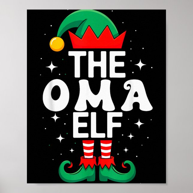 The Oma Elf Funny Christmas Matching Family Group  Poster (Vorne)