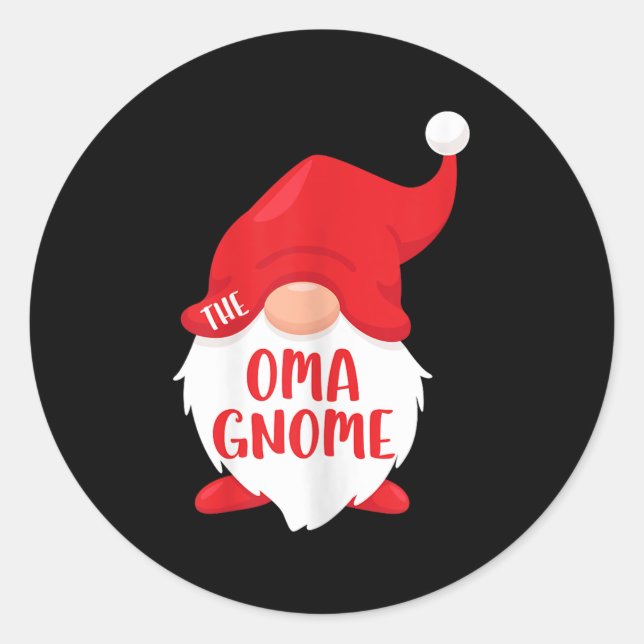 The Oma Gnome Matching Christmas Gnome Shirt  Runder Aufkleber (Vorderseite)