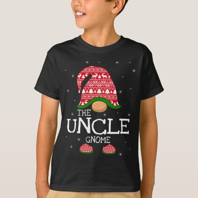 The Oncle Gnome Weihnachten passt Familie Xmas Cos T-Shirt (Vorderseite)