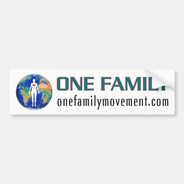 The One Family World Peace Movement BUMPER STICKER Autoaufkleber (Vorne)